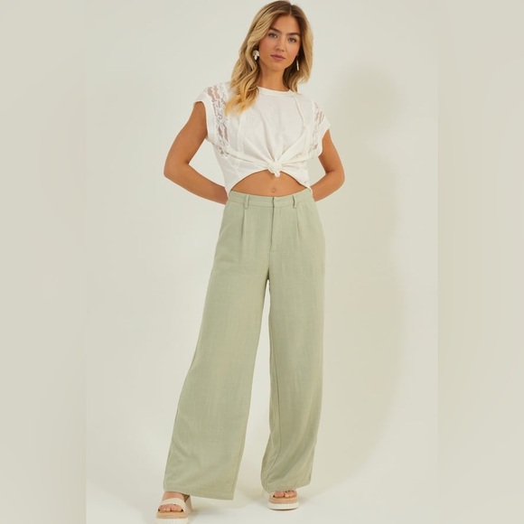 Tessa Linen Trouser Pants - Picture 2 of 6